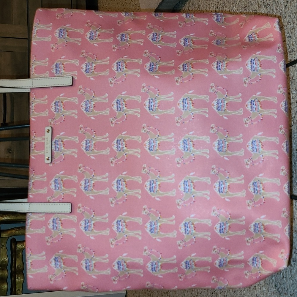 Kate Spade Pink Camel Tote & Makeup/Coin Bag